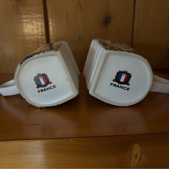 Paris Themed Heart Handle Mugs, set of 2 from France - Picture 6 of 13